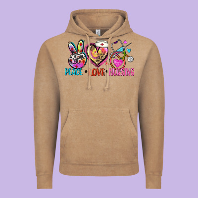 Peace Love Nursing Vintage Hoodie Designed By Zillion Design Studio