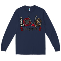 Navy love firefighter Long Sleeve Tee - CowhideDigitalArt