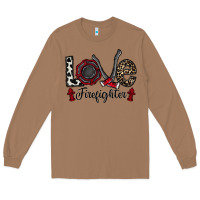 Toasted Coconut love firefighter Long Sleeve Tee - CowhideDigitalArt