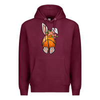 Burgundy Basketball Easter Bunny Premium Hoodie - BundleAndBundleShop