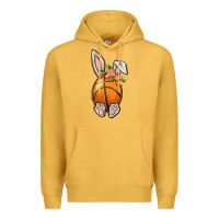 Mustard Basketball Easter Bunny Premium Hoodie - BundleAndBundleShop