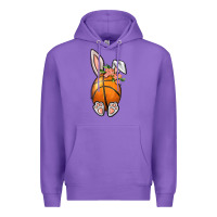 Purple Basketball Easter Bunny Premium Hoodie - BundleAndBundleShop