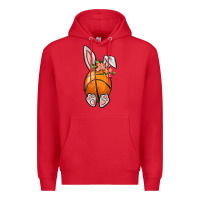 Red Basketball Easter Bunny Premium Hoodie - BundleAndBundleShop