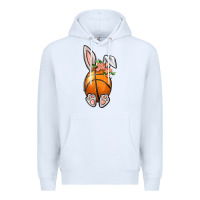White Basketball Easter Bunny Premium Hoodie - BundleAndBundleShop