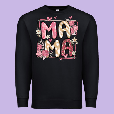 Floral Mama Premium Sweatshirt Designed By Maliassmallbusiness