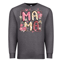 Charcoal Heather floral mama Premium Sweatshirt - MaliasSmallBusiness