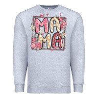 Heather Grey floral mama Premium Sweatshirt - MaliasSmallBusiness