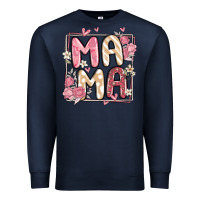 Navy floral mama Premium Sweatshirt - MaliasSmallBusiness