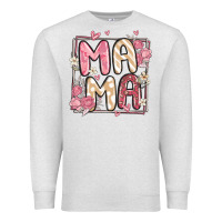 Oatmeal Heather floral mama Premium Sweatshirt - MaliasSmallBusiness