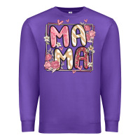 Purple floral mama Premium Sweatshirt - MaliasSmallBusiness