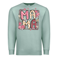 Seafoam floral mama Premium Sweatshirt - MaliasSmallBusiness