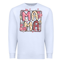 White floral mama Premium Sweatshirt - MaliasSmallBusiness