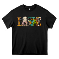 Black Western Love Holstein Cow Heavy Core Tee - LillyAllenDesigns