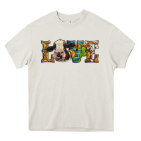 Cream Western Love Holstein Cow Heavy Core Tee - LillyAllenDesigns