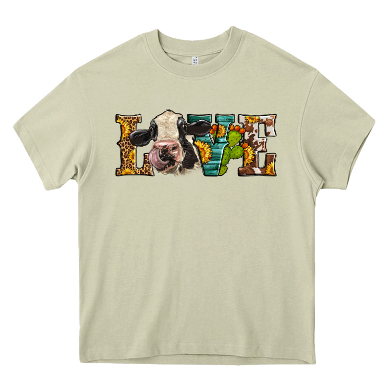 Western Love Holstein Cow Heavy Core Tee by LillyAllenDesigns | Teevron