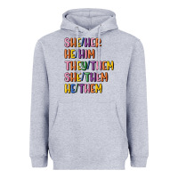Heather Grey lgbtq pronouns Heavyweight Hoodie - MaliasSmallBusiness