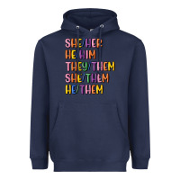 Navy lgbtq pronouns Heavyweight Hoodie - MaliasSmallBusiness