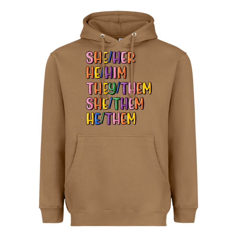 Lgbtq Pronouns Heavyweight Hoodie by MaliasSmallBusiness | Teevron