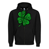 Black St. Patrick's Day Shamrock Zipper Hoodie - Jasminsmagicworld