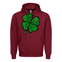 Burgundy St. Patrick's Day Shamrock Zipper Hoodie - Jasminsmagicworld