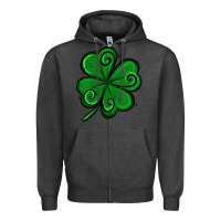 Charcoal Heather St. Patrick's Day Shamrock Zipper Hoodie - Jasminsmagicworld