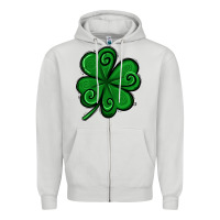 Dove Grey St. Patrick's Day Shamrock Zipper Hoodie - Jasminsmagicworld