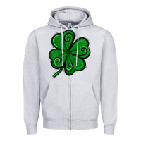 Heather Grey St. Patrick's Day Shamrock Zipper Hoodie - Jasminsmagicworld