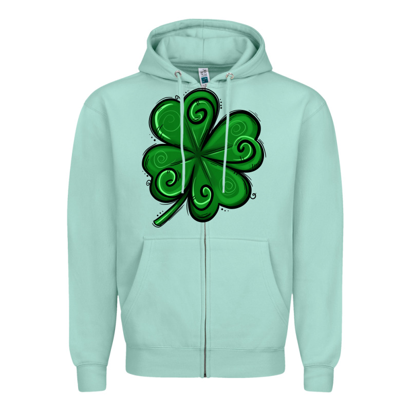 St. Patrick's Day Shamrock Zipper Hoodie by Jasminsmagicworld | Teevron