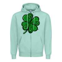 Seafoam St. Patrick's Day Shamrock Zipper Hoodie - Jasminsmagicworld