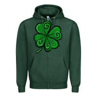 Sports Green St. Patrick's Day Shamrock Zipper Hoodie - Jasminsmagicworld