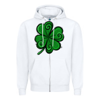 White St. Patrick's Day Shamrock Zipper Hoodie - Jasminsmagicworld