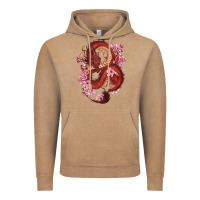 Vintage Coffee red dragon and sakura cherry blossoms Vintage Hoodie - RanaPortraitStore