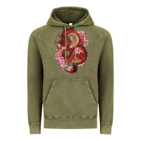 Vintage Olive red dragon and sakura cherry blossoms Vintage Hoodie - RanaPortraitStore