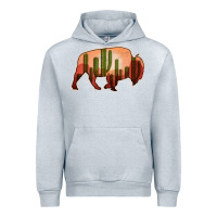 Heather Grey Cactus Bison Silhouette Urban Hoodie - Bettercallsaul