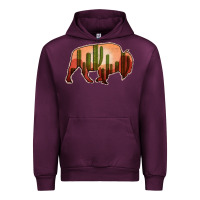 Mauve Wine Cactus Bison Silhouette Urban Hoodie - Bettercallsaul