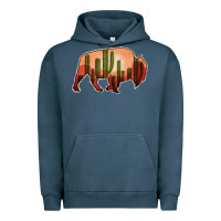 Pigment Midnight Navy Cactus Bison Silhouette Urban Hoodie - Bettercallsaul