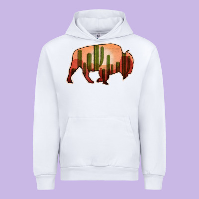 Cactus Bison Silhouette Urban Hoodie Designed By Bettercallsaul