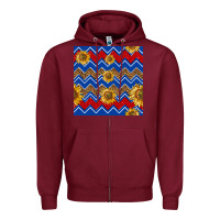 Burgundy 4th of july sunflower seamless  pattern Zipper Hoodie - BundleAndBundleShop