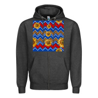 Charcoal Heather 4th of july sunflower seamless  pattern Zipper Hoodie - BundleAndBundleShop