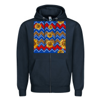 Navy 4th of july sunflower seamless  pattern Zipper Hoodie - BundleAndBundleShop