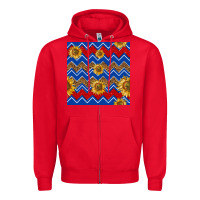 Red 4th of july sunflower seamless  pattern Zipper Hoodie - BundleAndBundleShop