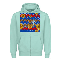 Seafoam 4th of july sunflower seamless  pattern Zipper Hoodie - BundleAndBundleShop