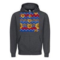4th Of July Sunflower Seamless  Pattern Zipper Hoodie | Teevron