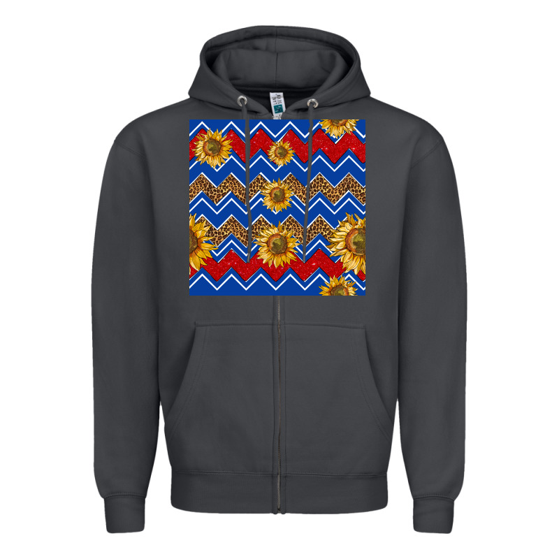 4th Of July Sunflower Seamless  Pattern Zipper Hoodie by BundleAndBundleShop | Teevron