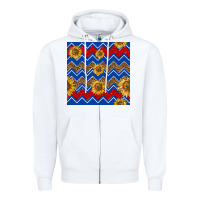 White 4th of july sunflower seamless  pattern Zipper Hoodie - BundleAndBundleShop