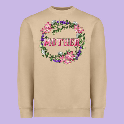 Heavyweight Sweatshirt mother with floral wreath