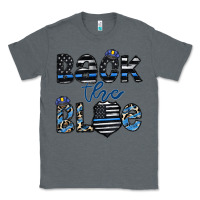 Charcoal Heather back the blue1 Classic Tee - CowhideDigitalArt