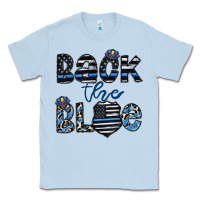 Dusty Blue back the blue1 Classic Tee - CowhideDigitalArt