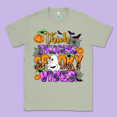 Thick Thighs Spooky Vibes Classic Tee Designed By Adodesignshop