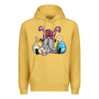 Antique Gold easter gnome with eggs Premium Hoodie - AdoDesignShop